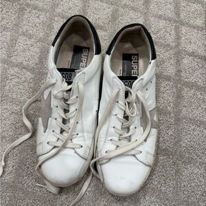 Golden Goose White Sneakers with Low-top Design and Lace-up Style